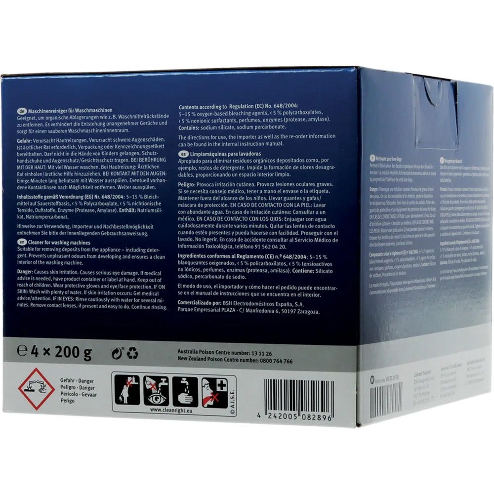 Nettoyant pour lave-linge Neff 00311928 (4x200g)