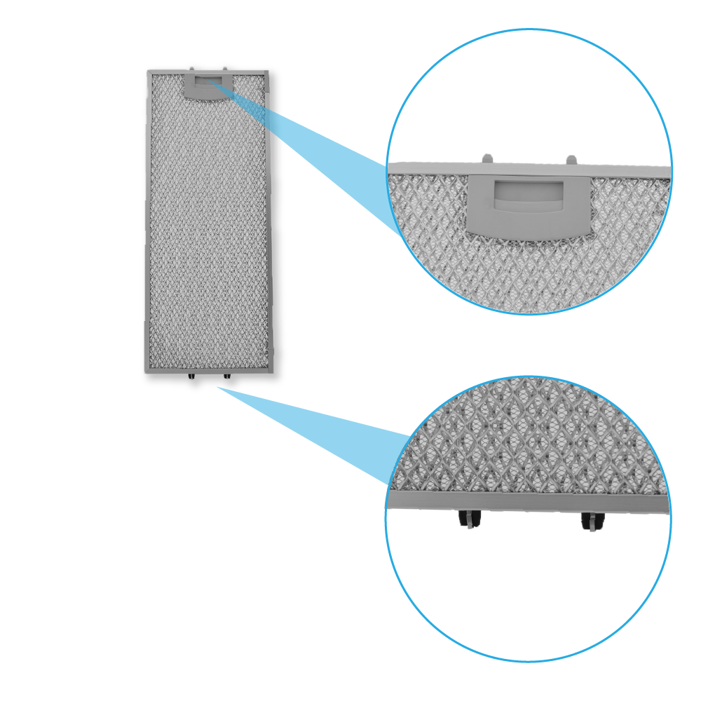 Filtre à graisse en métal 455x188mm d'origine Gaggenau 434105 / 00434105 (avant)