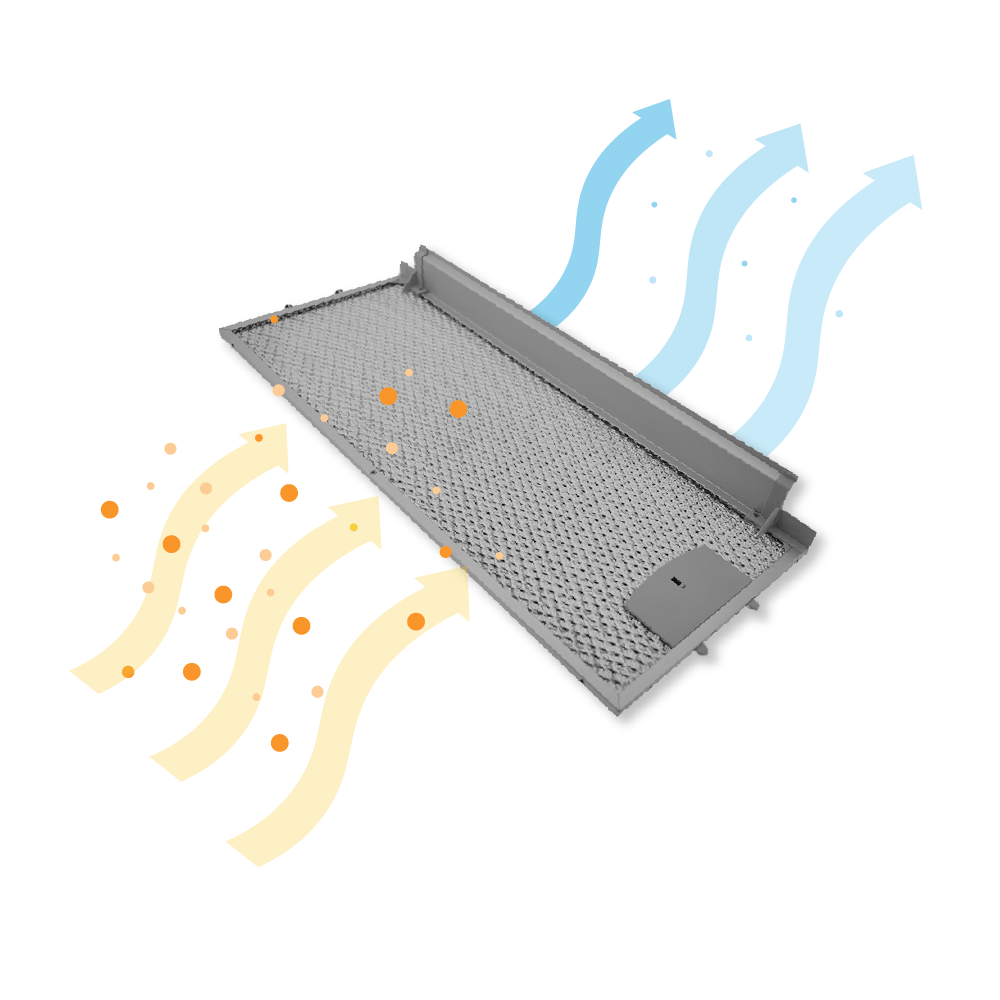 Filtre à graisse en métal 455x188mm d'origine Gaggenau 434105 / 00434105 (avant)