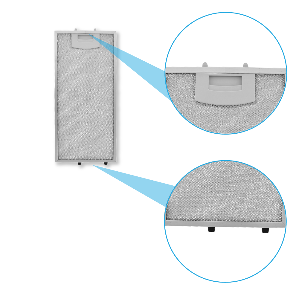 Filtre à graisse en métal 350x165mm d’origine Gaggenau 4435204 / 00435204