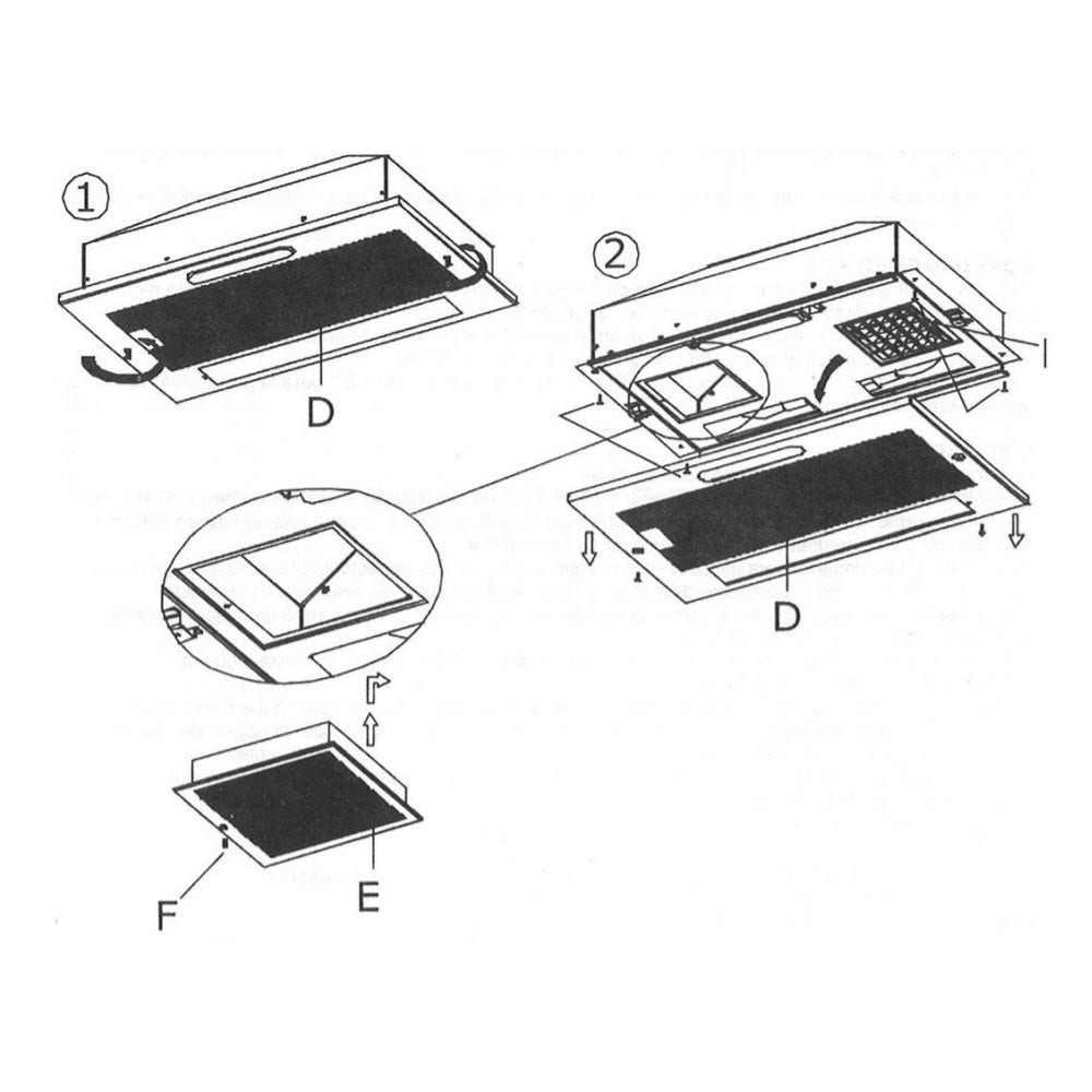 Filtre à charbon (2pcs) d'origine EDESA pour ECT-6411 WH / ECT-6411 X