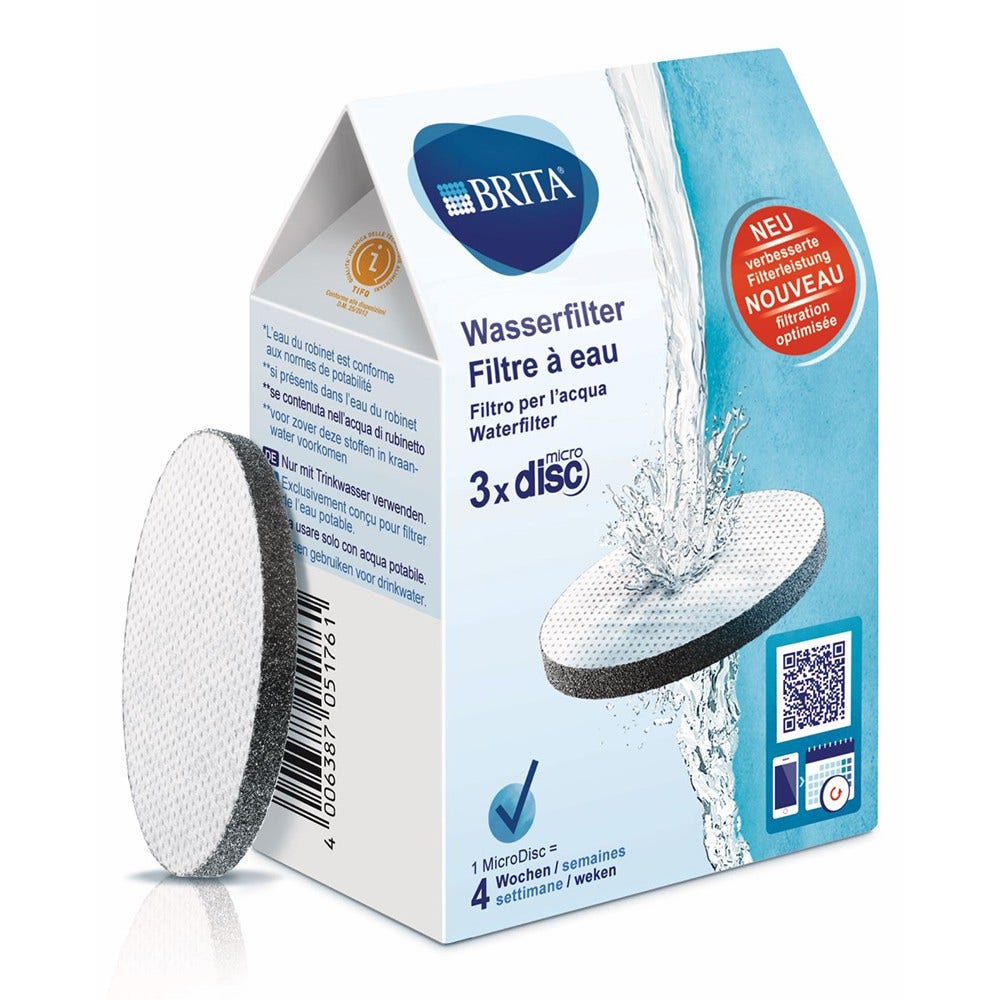 BRITA lot de 3 filtres à eau MicroDisc (filtre aussi les PFAS)