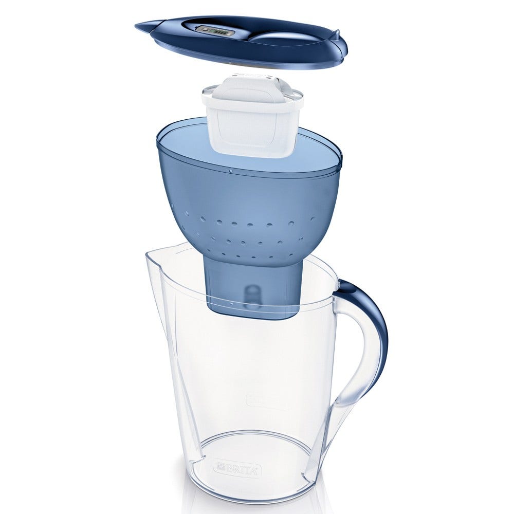 BRITA Carafe filtrante 3.5L Marella XL Bleue + cartouche filtrante MAXTRA