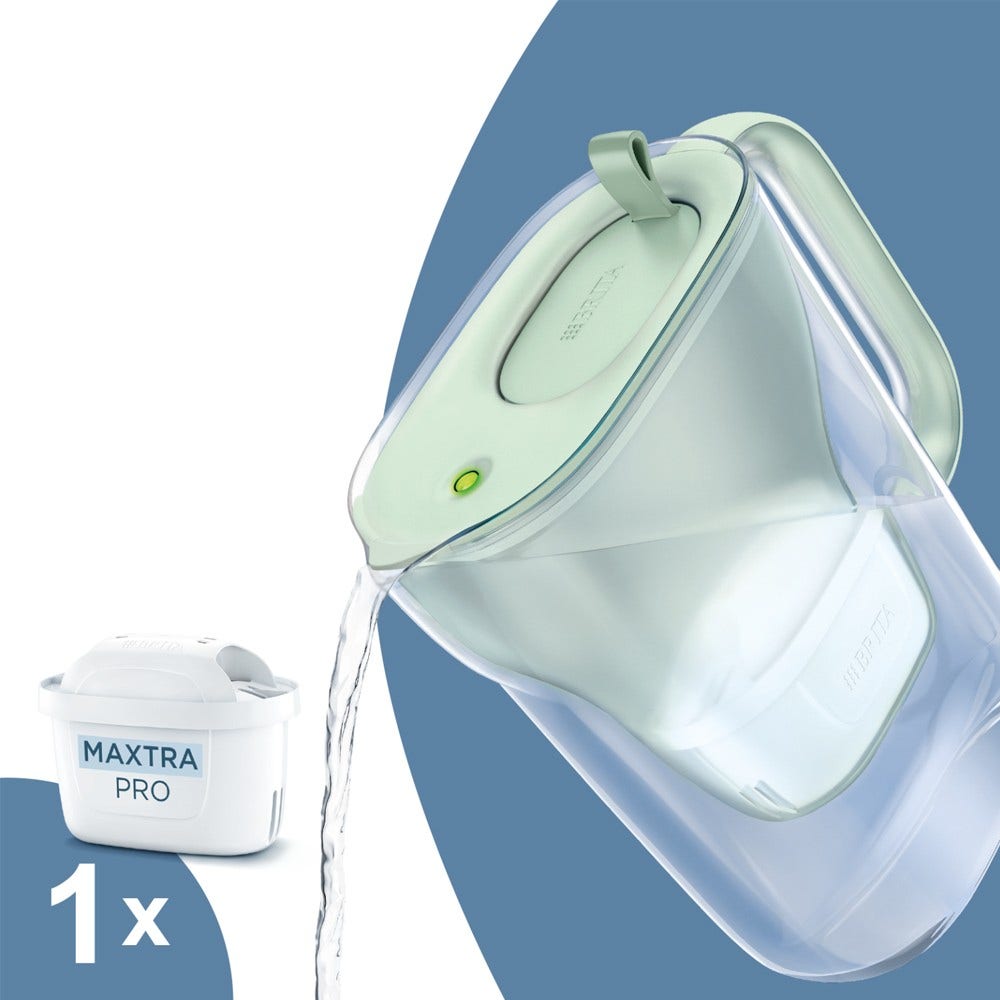 BRITA Carafe filtrante 2.4L Style Eco Vert Poudré  + cartouche filtrante MAXTRA PRO