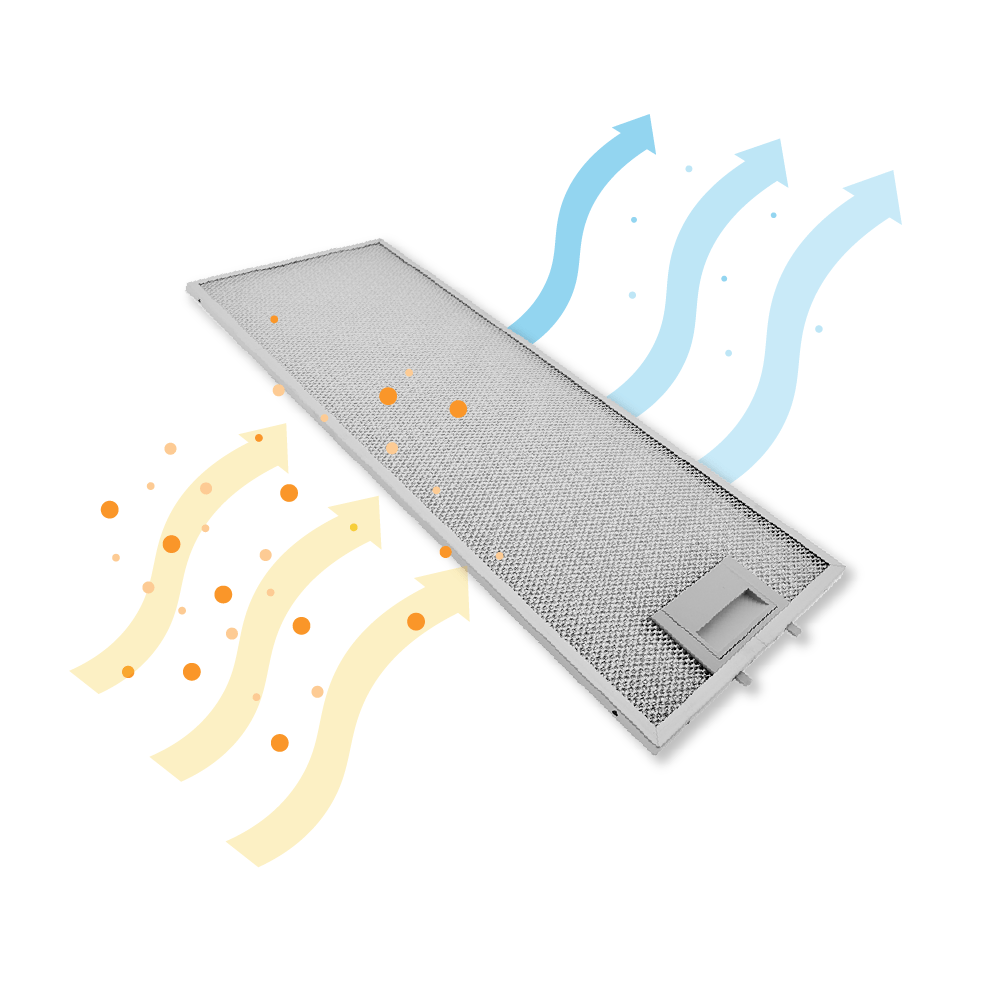 Filtre à graisse en métal 482x192mm d’origine Blaupunkt 11022474