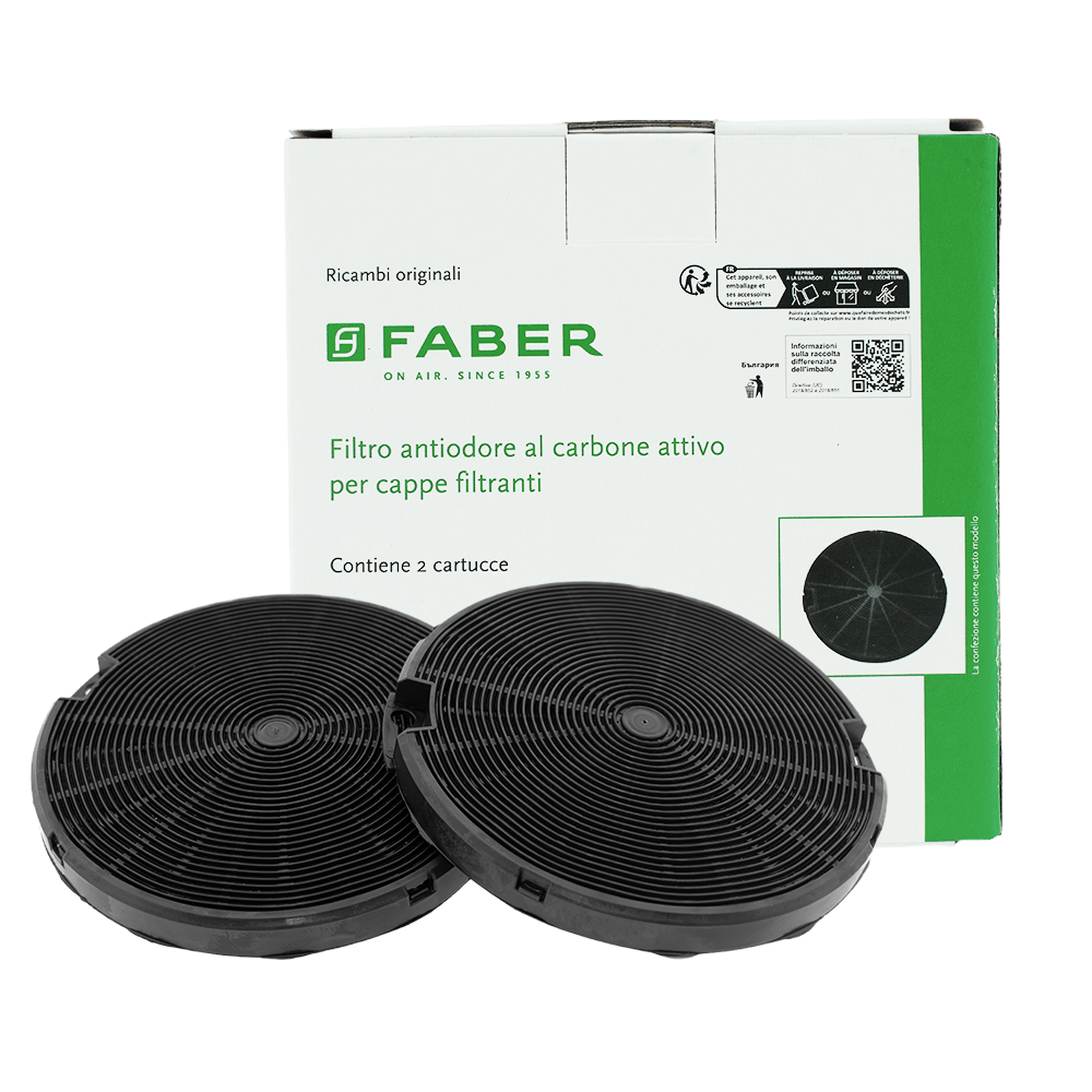 Filtre à charbon (2pcs) d’origine Faber pour IN-NOVA SMART / VALUE PB / FLEXA HIP