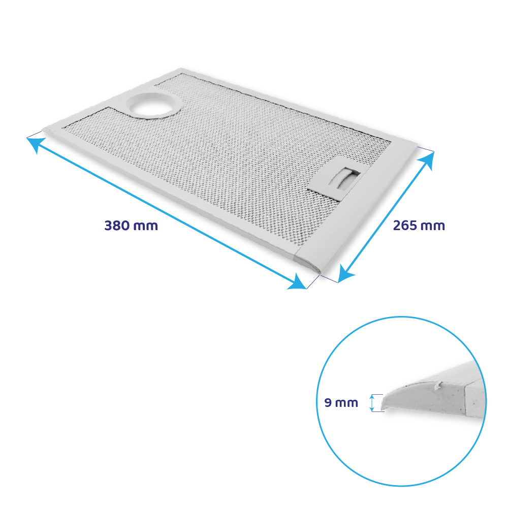 Filtre à graisse en métal 380x265mm d'origine Neff 365479 / 00365479
