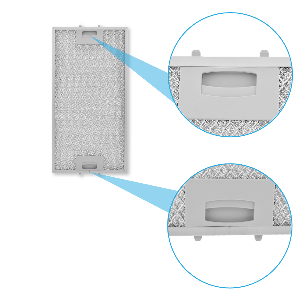 Filtre à graisse en métal 405x209mm d'origine Neff 434107 / 00434107 (arrière)