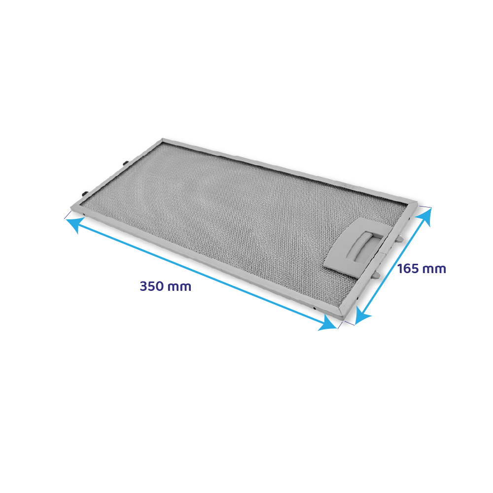 Filtre à graisse en métal 350x165mm d’origine Gaggenau 4435204 / 00435204