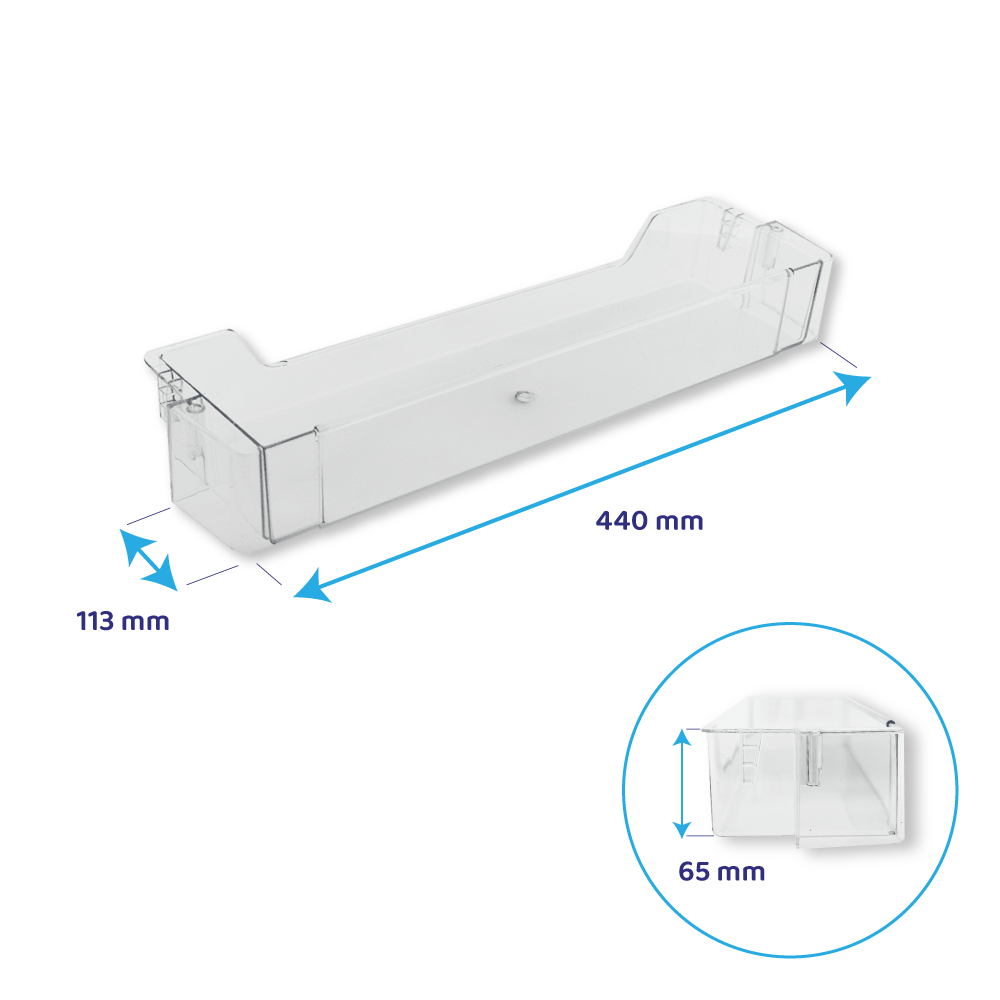 Balconnet porte bouteille d’origine Whirlpool 440x113x65mm