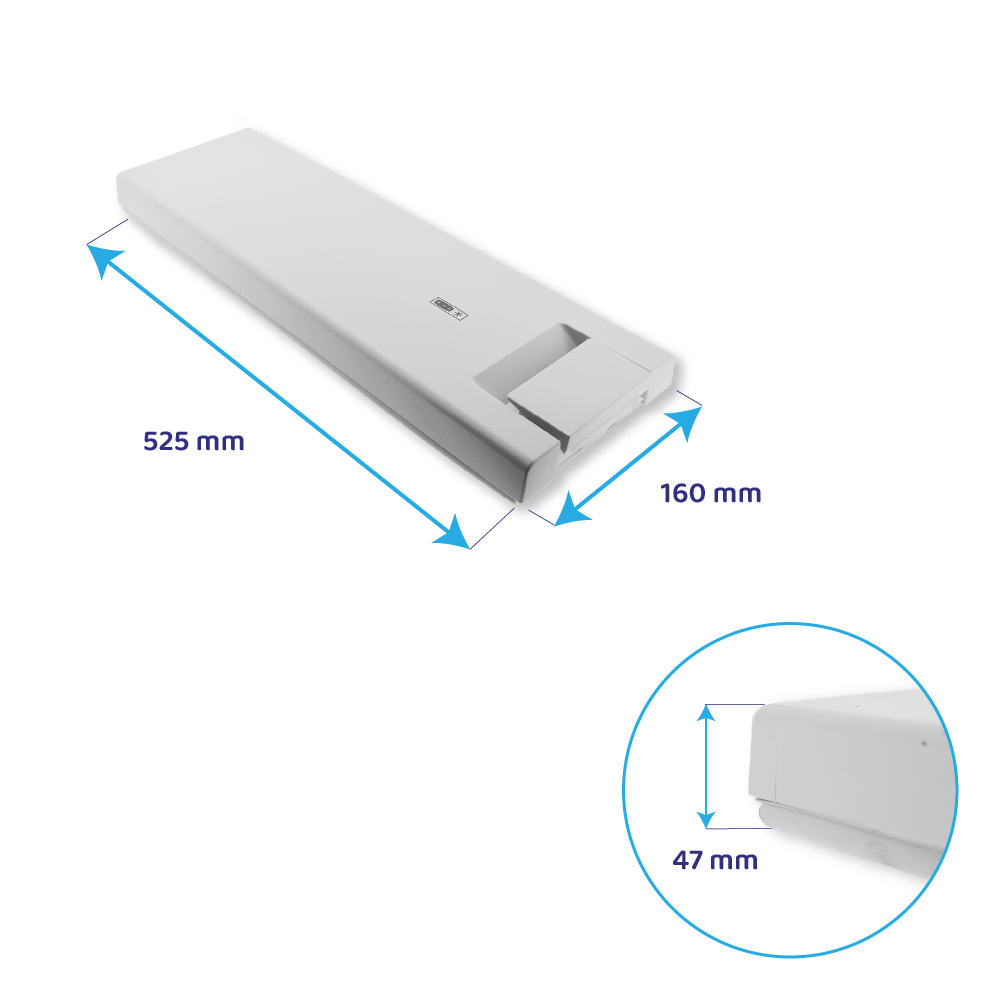 Porte de freezer d’origine Whirlpool 525x160x47mm / 481244069308