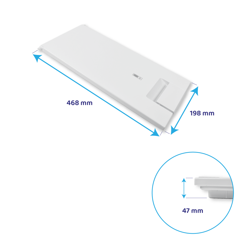 Porte de freezer compatible avec Ikea 468x198mm / 481244069334