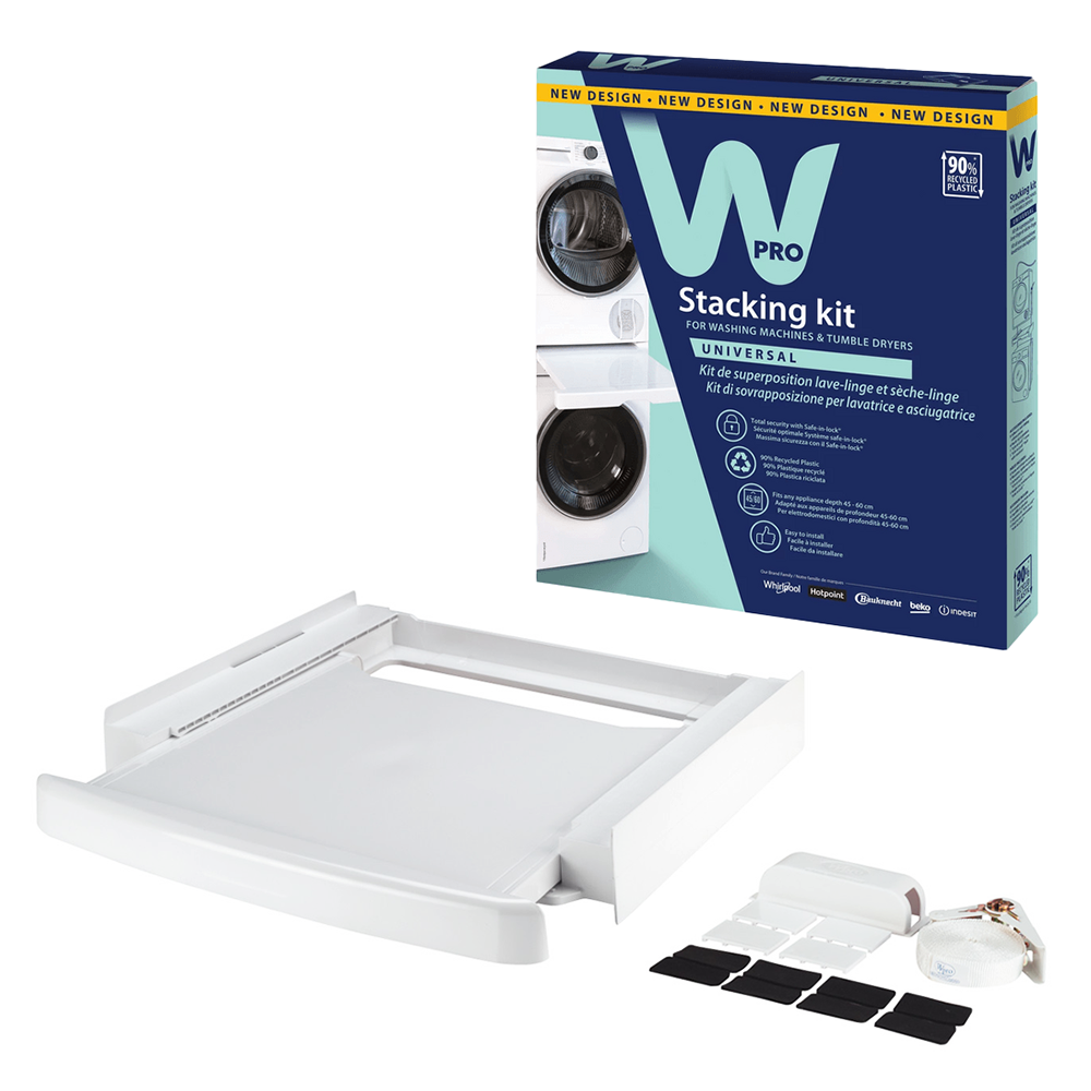 Kit de superposition universel pour lave-linge / sèche-linge 600x600x130mm - WPRO SKN101