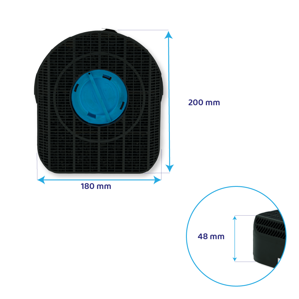 Filtre à charbon d'origine Indesit pour H571IX / Type 200 / CHF200/1
