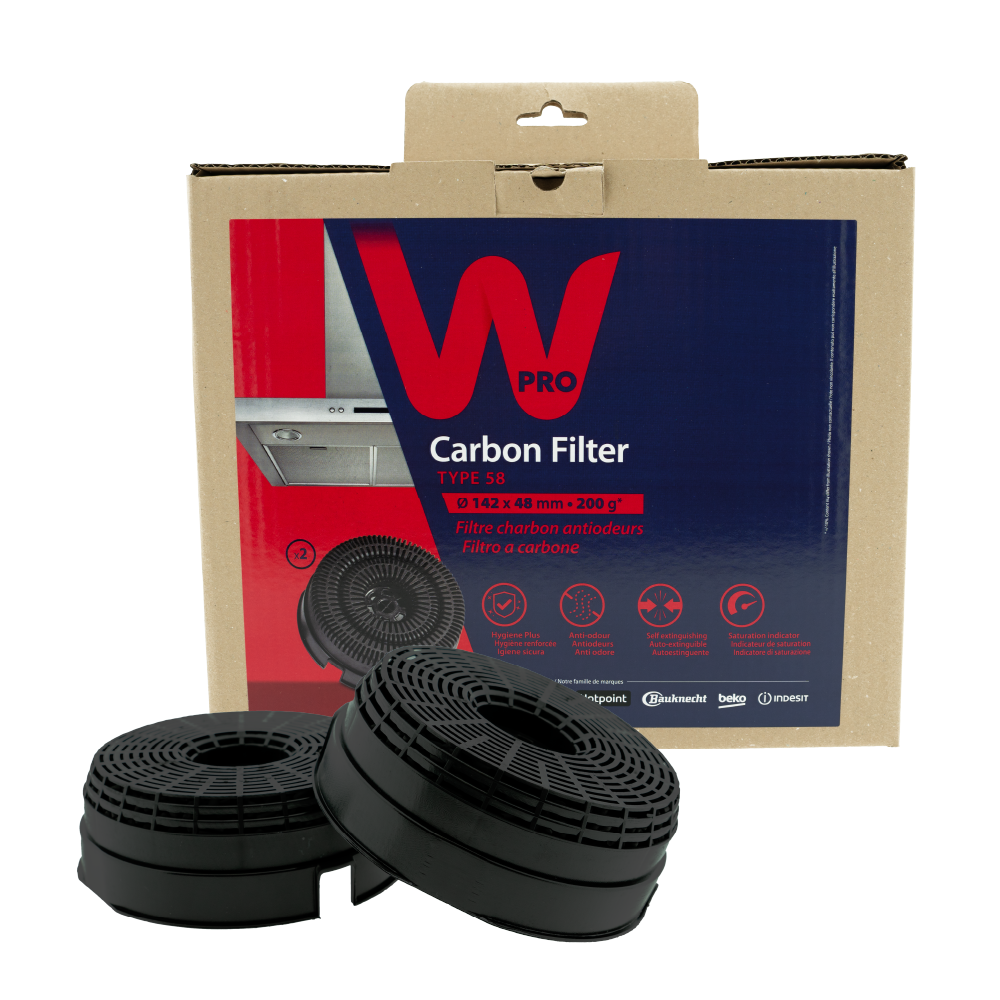 Filtre à charbon (2pcs) d'origine WPRO Type 58 / AKB000/1