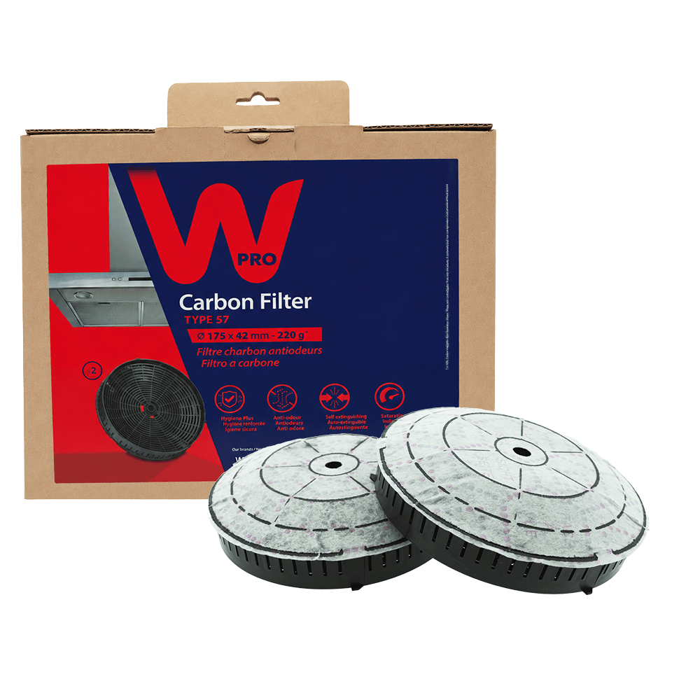Filtre à charbon (2pcs) d'origine WPRO  Type 57 / AMC072