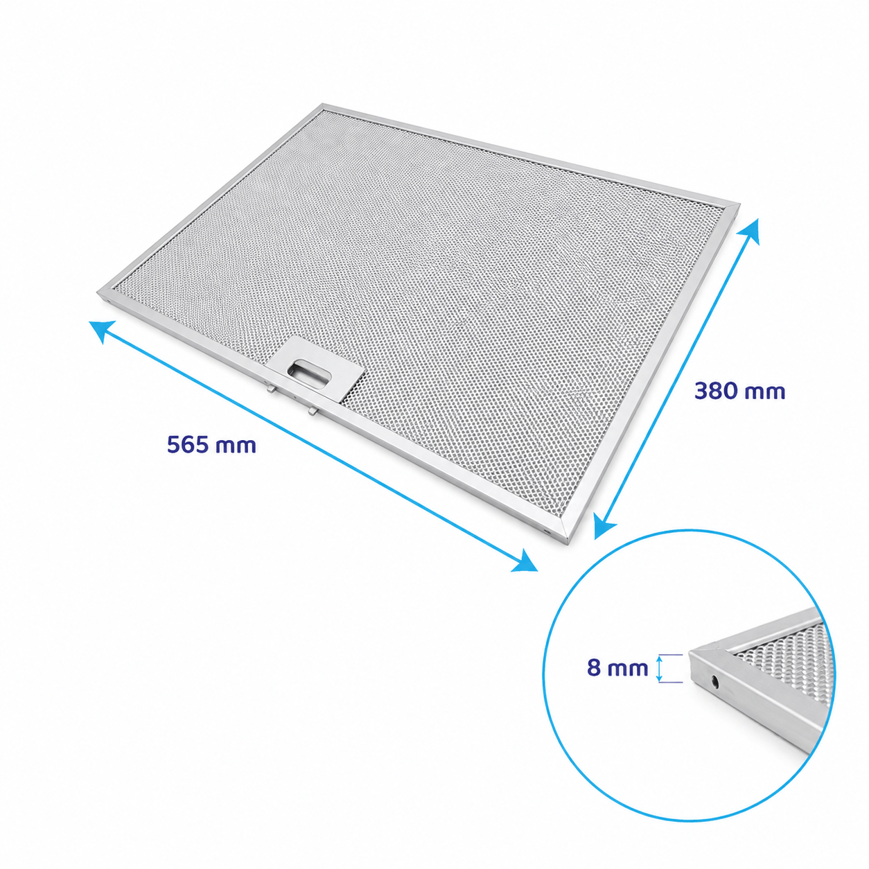 Filtre à graisse en métal 565x380mm d'origine Hotpoint-Ariston 488000302744