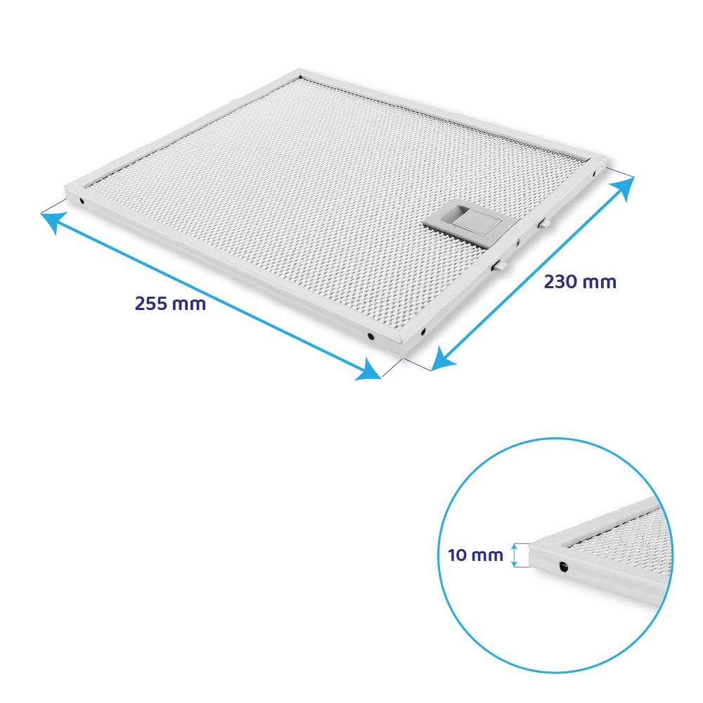 Filtre à graisse en métal 255x230mm d'origine Novy 508-900791