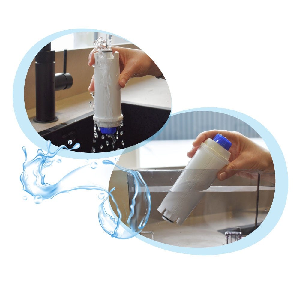 Kit d'entretien pour machine à café Filtre à eau (10 pièces) + Détartrant (500 ml) adapté pour Delonghi