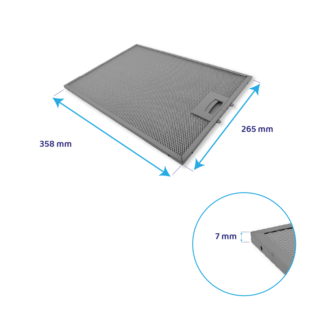 Filtre à graisse en métal 358x265mm d’origine Junker 703451 / 00703451