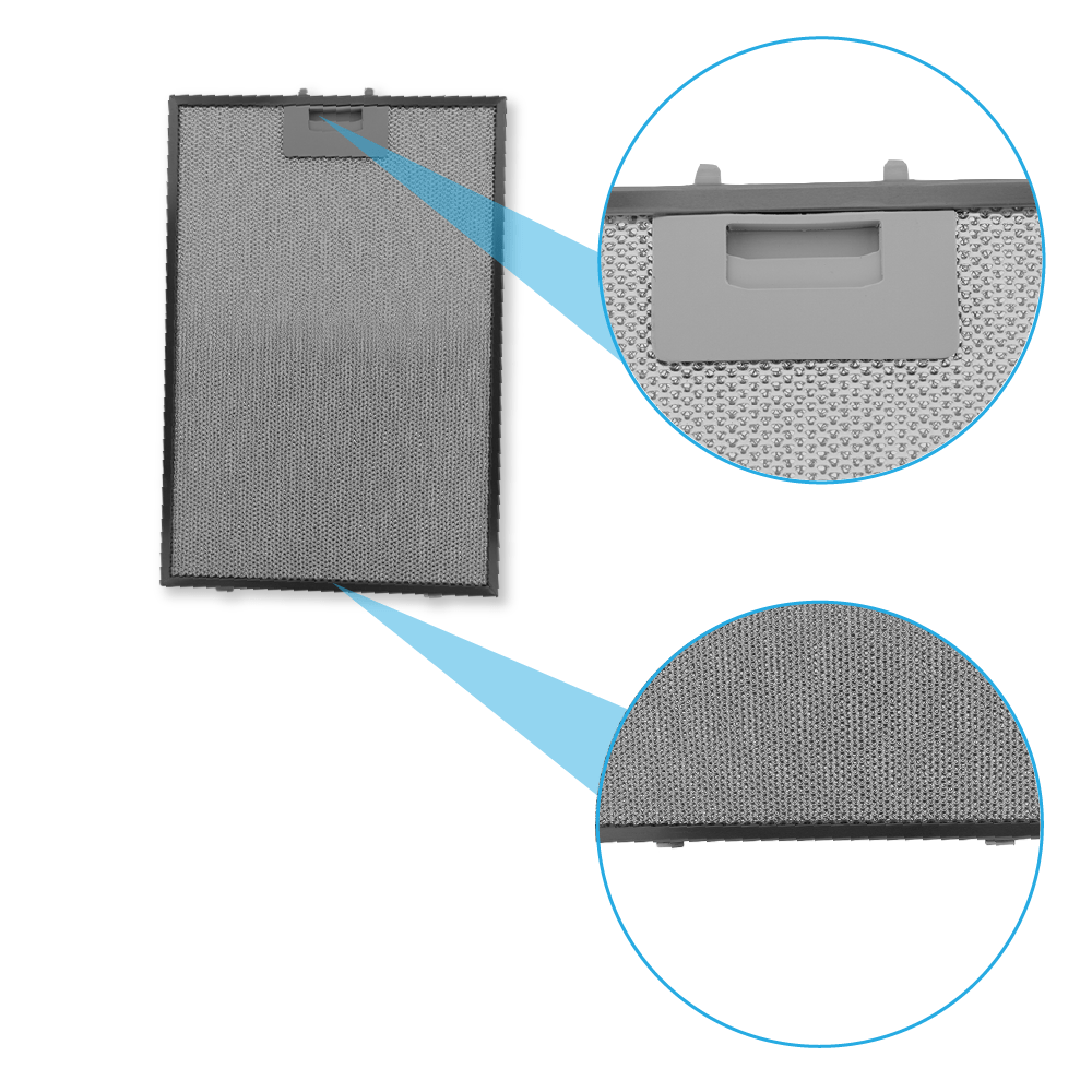 Filtre à graisse en métal 388x265mm d’origine Blaupunkt 742967 / 5Z5101X5