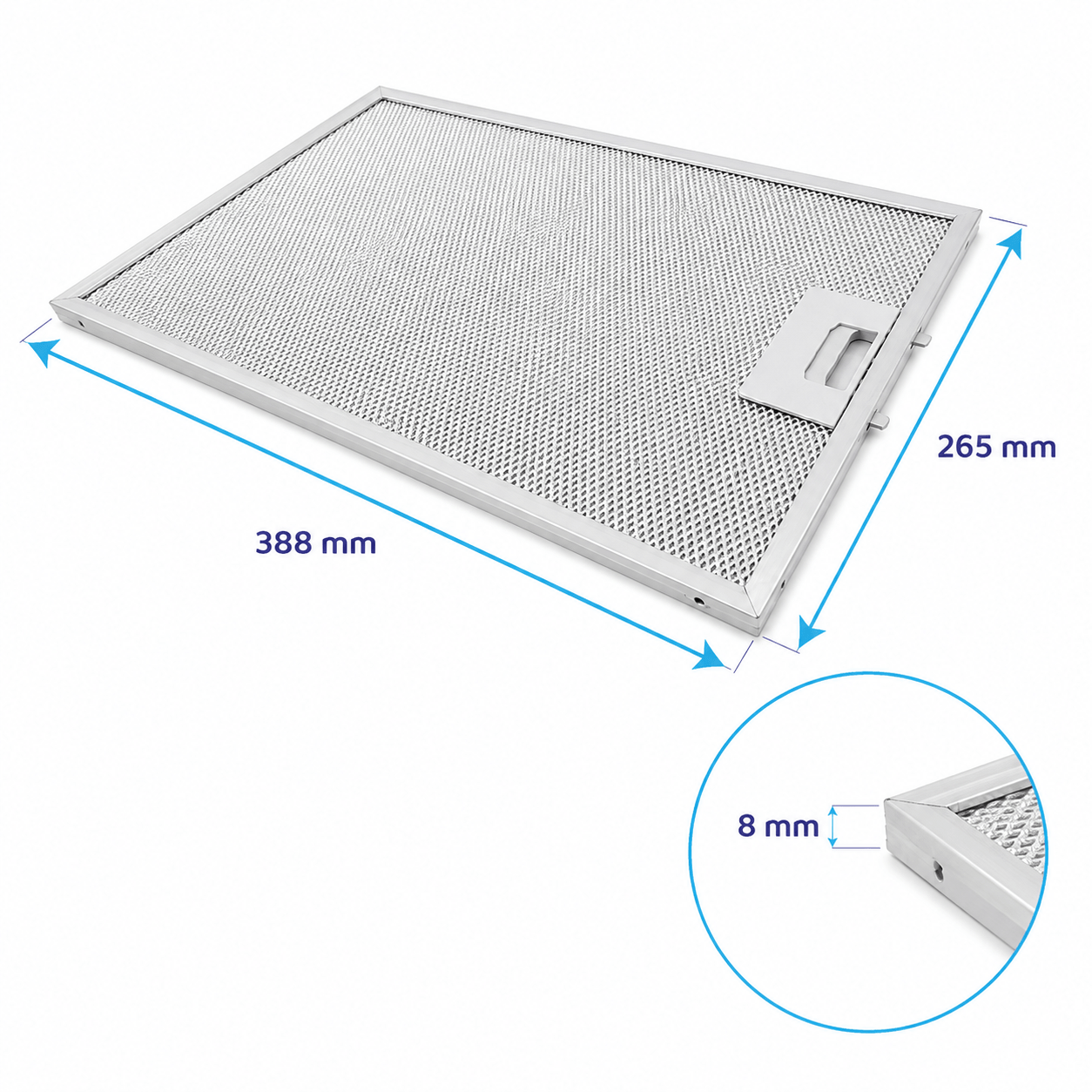 Filtre à graisse en métal 388x265mm d’origine Neff 742967 / 00742967