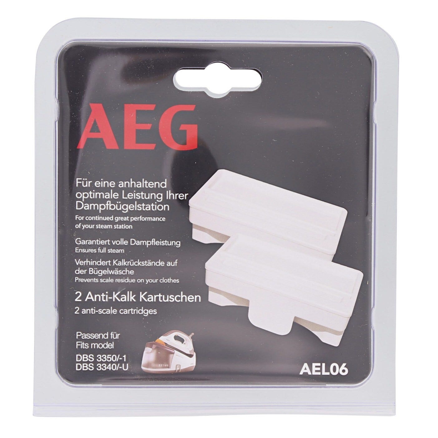 Cartouche anti-tartre (2 pcs) d'origine AEG pour Centrale Vapeur DBS3350