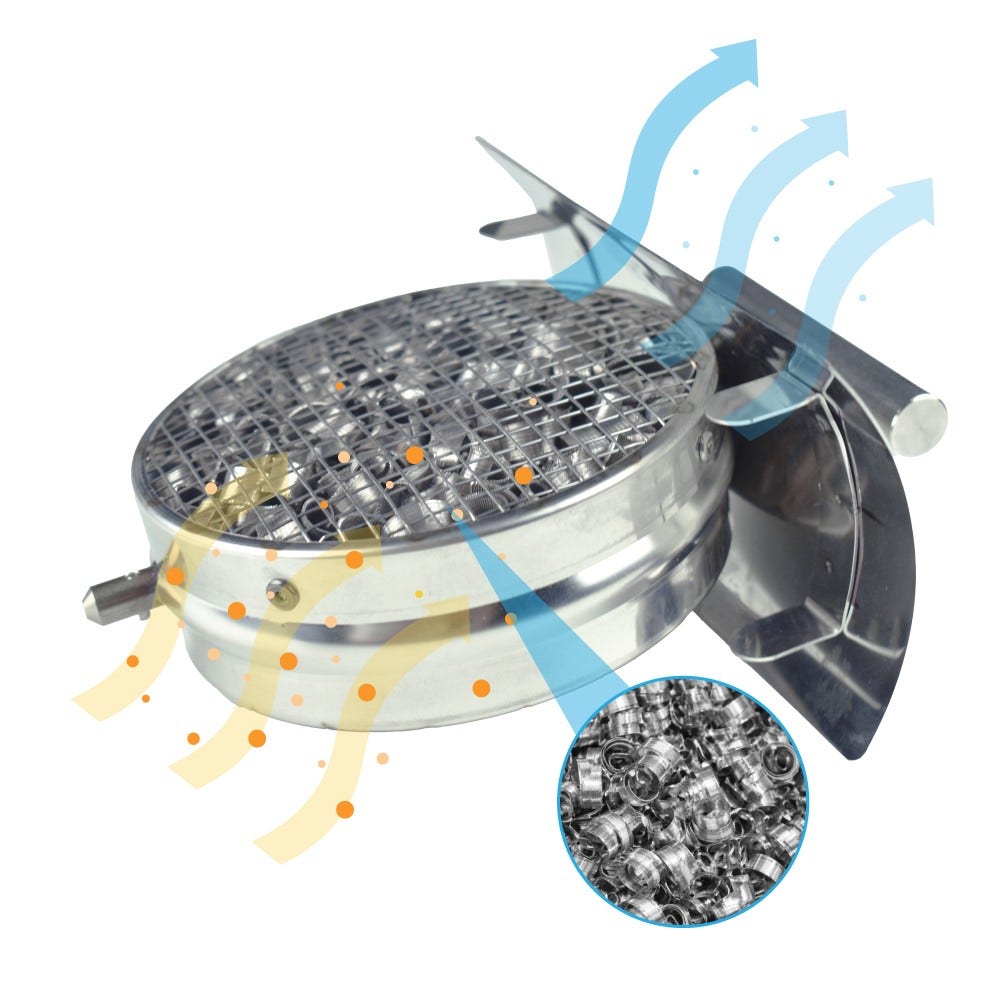 Filtre à fumées de bois ABCAT® sortie arrière Ø150x190 mm inox