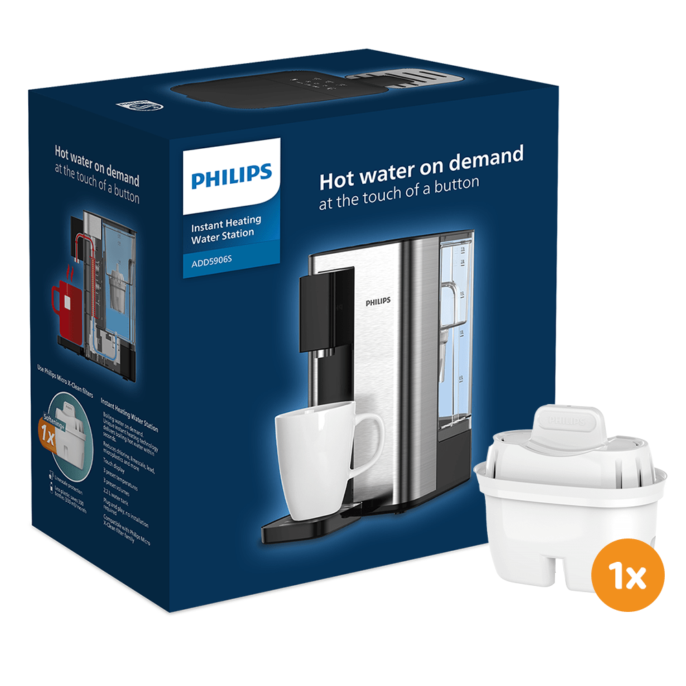 Distributeur d'eau chaude Philips ADD5906S (filtre aussi les PFAS) compatible avec BRITA
