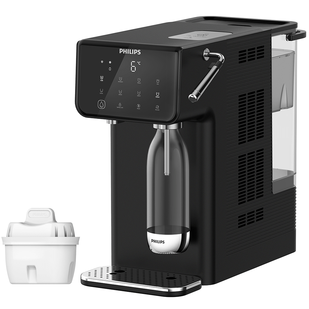 Station d'eau tout-en-un Philips chaude + froide + gazeuse ADD5962BK (filtre aussi les PFAS) compatible avec BRITA