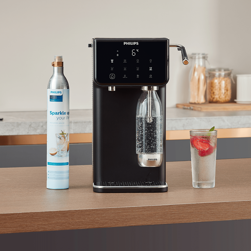 Station d'eau tout-en-un Philips chaude + froide + gazeuse ADD5962BK (filtre aussi les PFAS) compatible avec BRITA