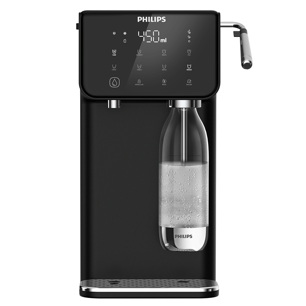 Station d'eau tout-en-un Philips chaude + froide + gazeuse ADD5962BK (filtre aussi les PFAS) compatible avec BRITA