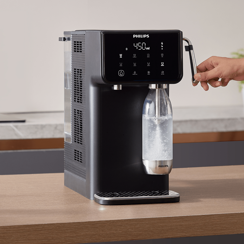 Station d'eau tout-en-un Philips chaude + froide + gazeuse ADD5962BK (filtre aussi les PFAS) compatible avec BRITA