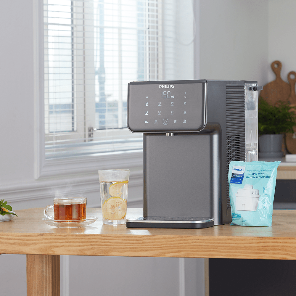 Fontaine à eau pour particulier - chaude et froide tout-en-un Philips ADD5981GR (filtre aussi les PFAS) compatible avec BRITA