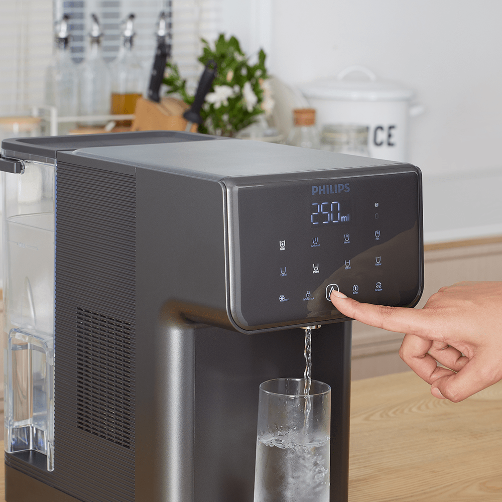 Fontaine à eau pour particulier - chaude et froide tout-en-un Philips ADD5981GR (filtre aussi les PFAS) compatible avec BRITA