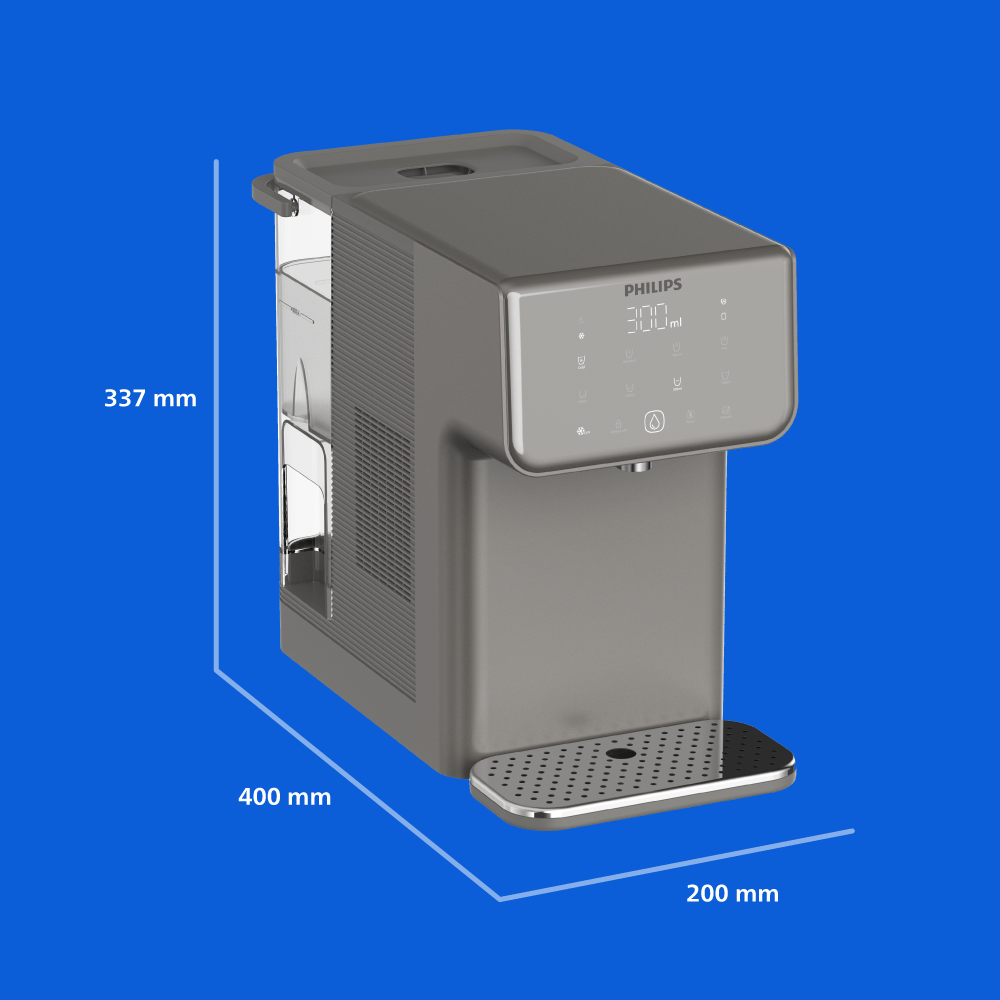 Fontaine à eau pour particulier - chaude et froide tout-en-un Philips ADD5981GR (filtre aussi les PFAS) compatible avec BRITA