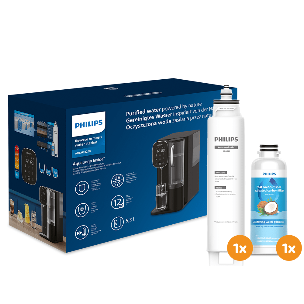 Fontaine à eau pour particulier - Osmose Inverse Philips chaude + froide ADD6912BK (filtre aussi les PFAS)