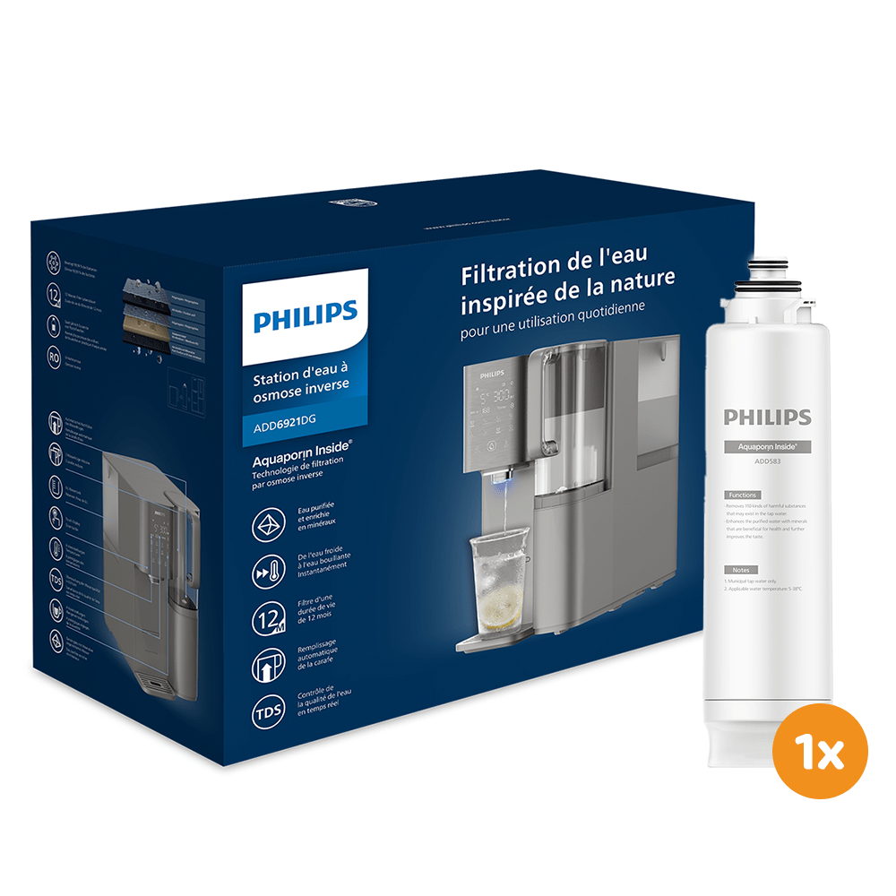 Fontaine à eau pour particulier - Osmose Inverse Philips chaud + froid ADD6921DG (filtre aussi les PFAS)