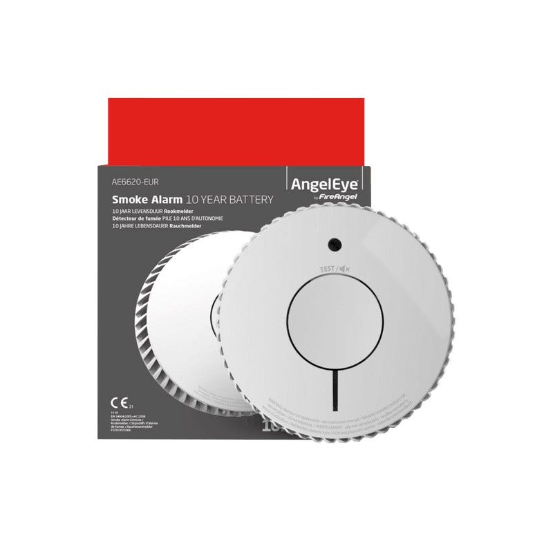 Détecteur de fumée AngelEye AE-6620-EUR batterie de 10 ans