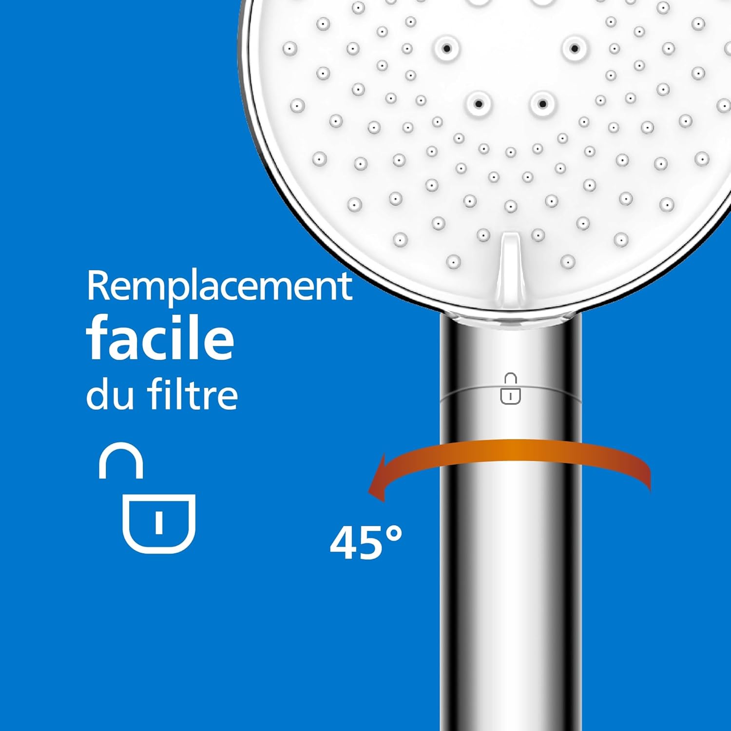 Pommeau de Douche Philips avec Filtre ASH1516CH (chlore, plomb et pesticides réduits)
