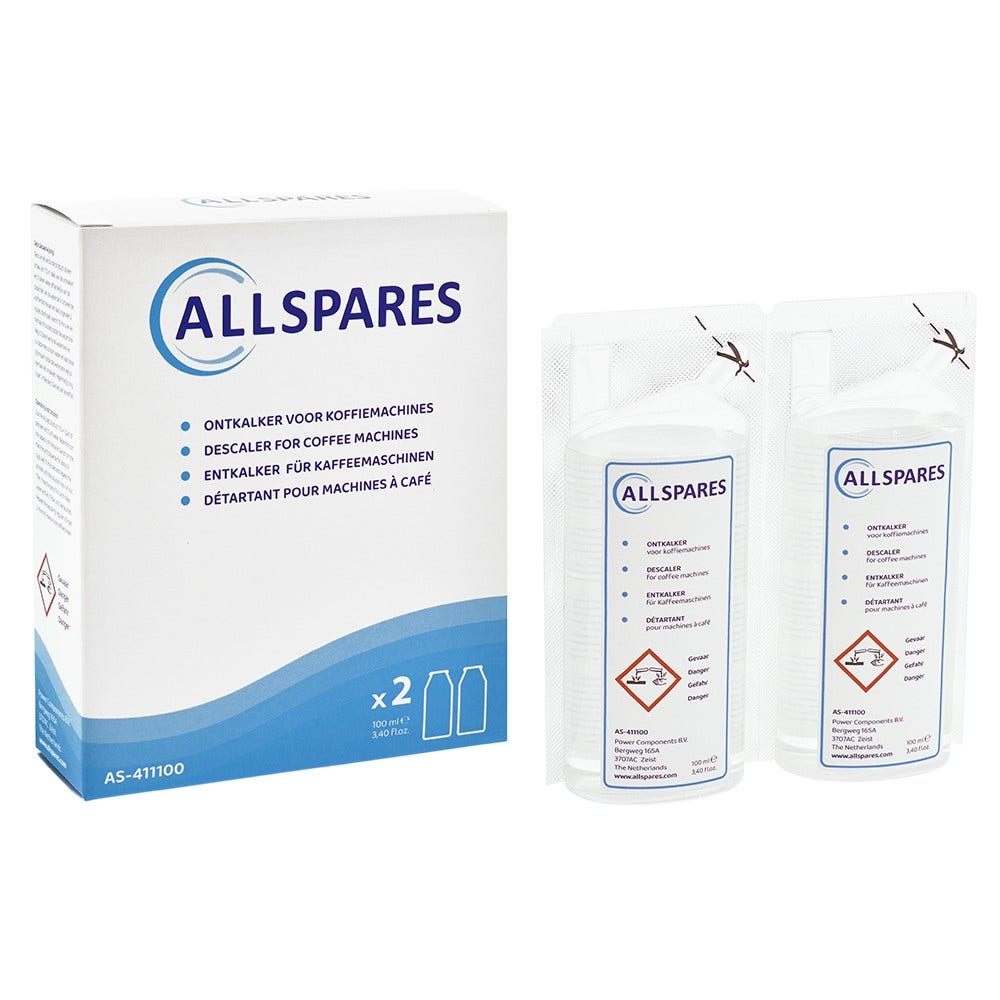 Kit d'entretien compatible avec Delonghi cartouche filtrante + détartrant (2x100ml)