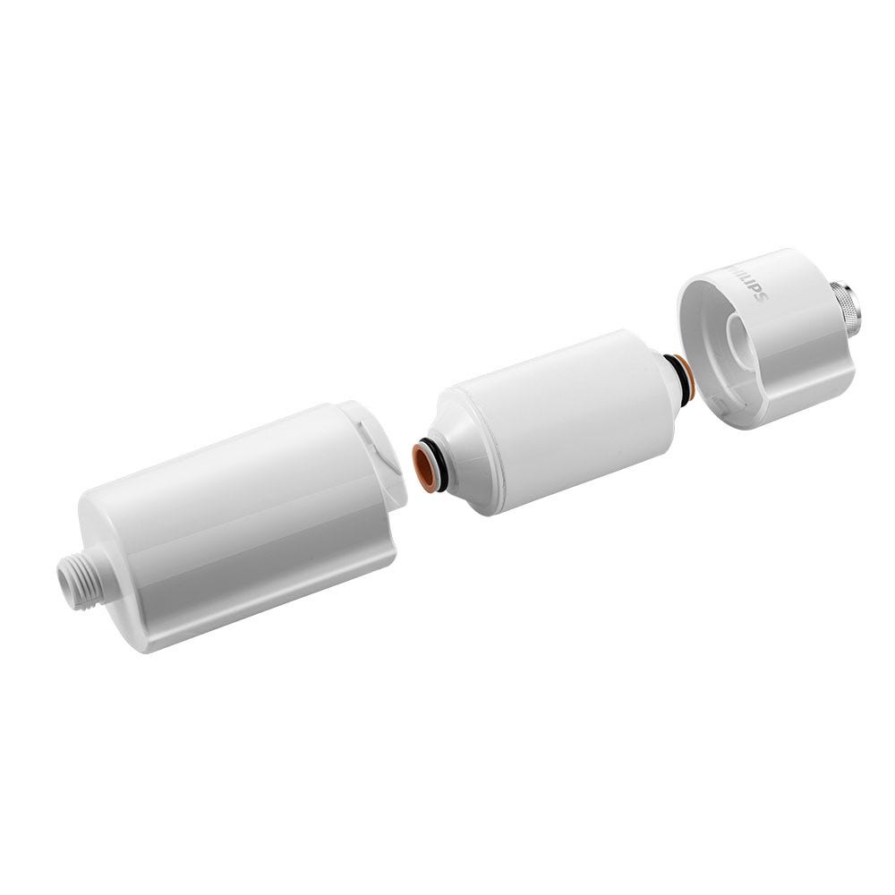 Philips filtre de douche (blanc) avec 3 cartouches compatible avec tous tuyaux et robinets