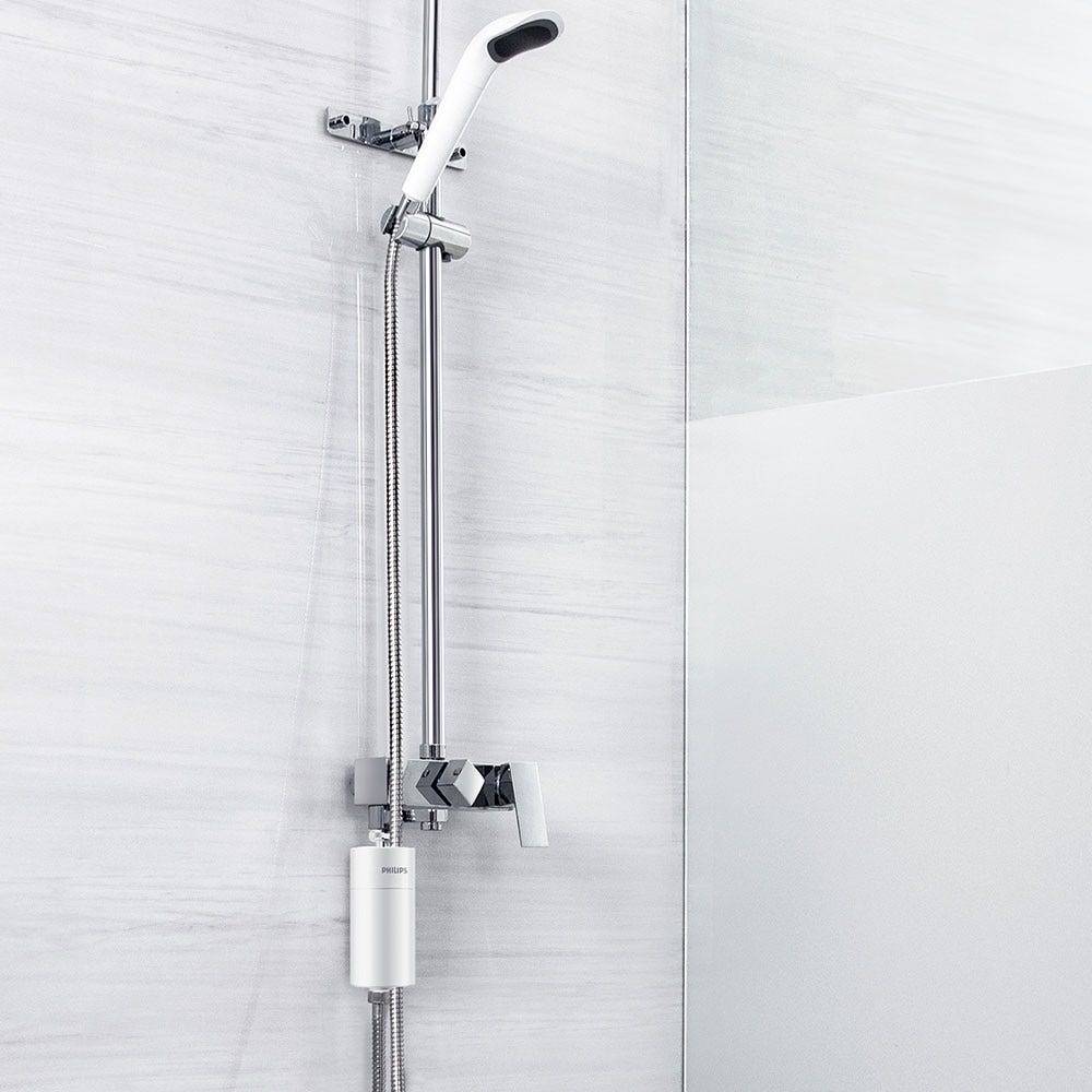 Philips filtre de douche (blanc) avec 3 cartouches compatible avec tous tuyaux et robinets