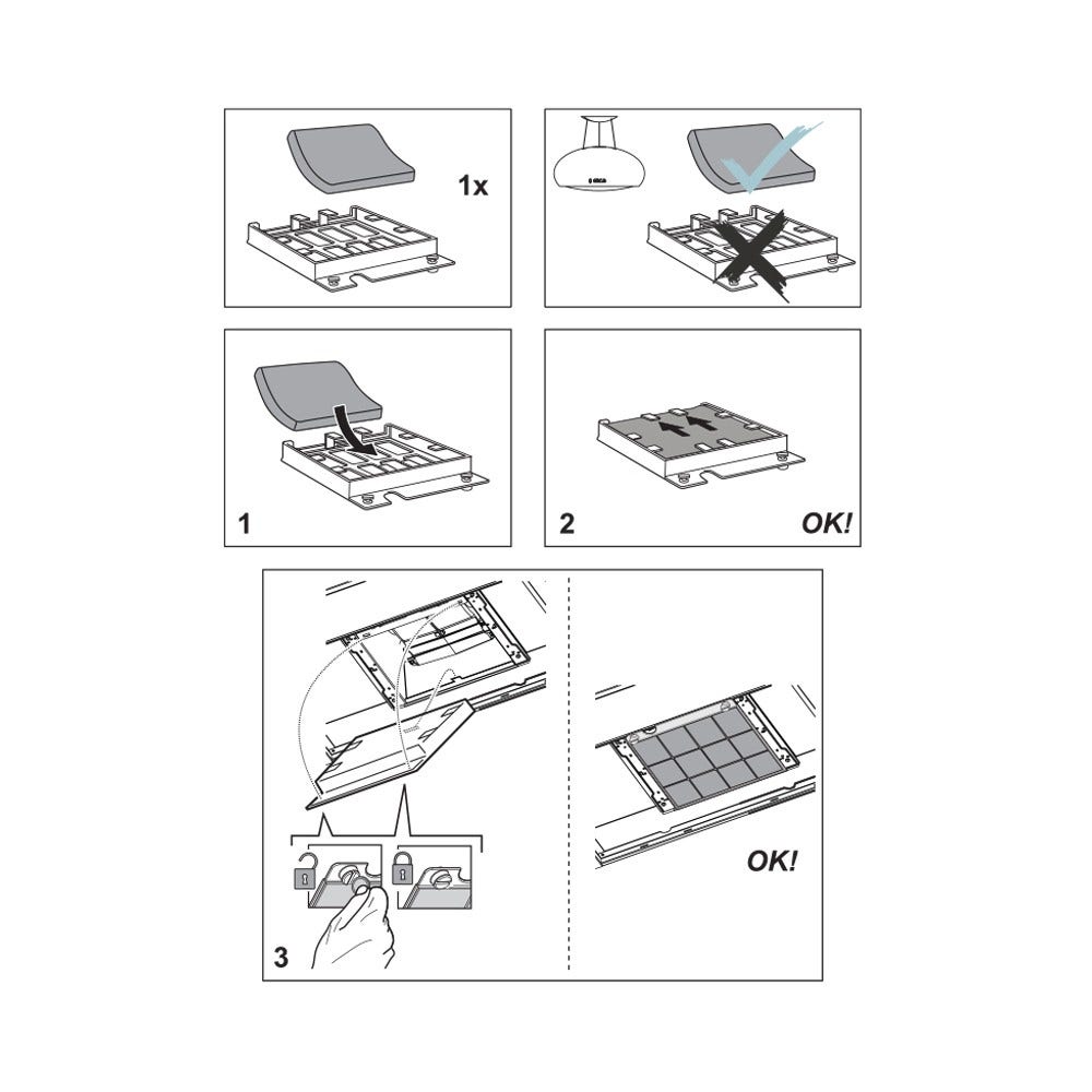 Filtre à charbon longue durée Rosières KFC6913 / 35602056 par AllSpares