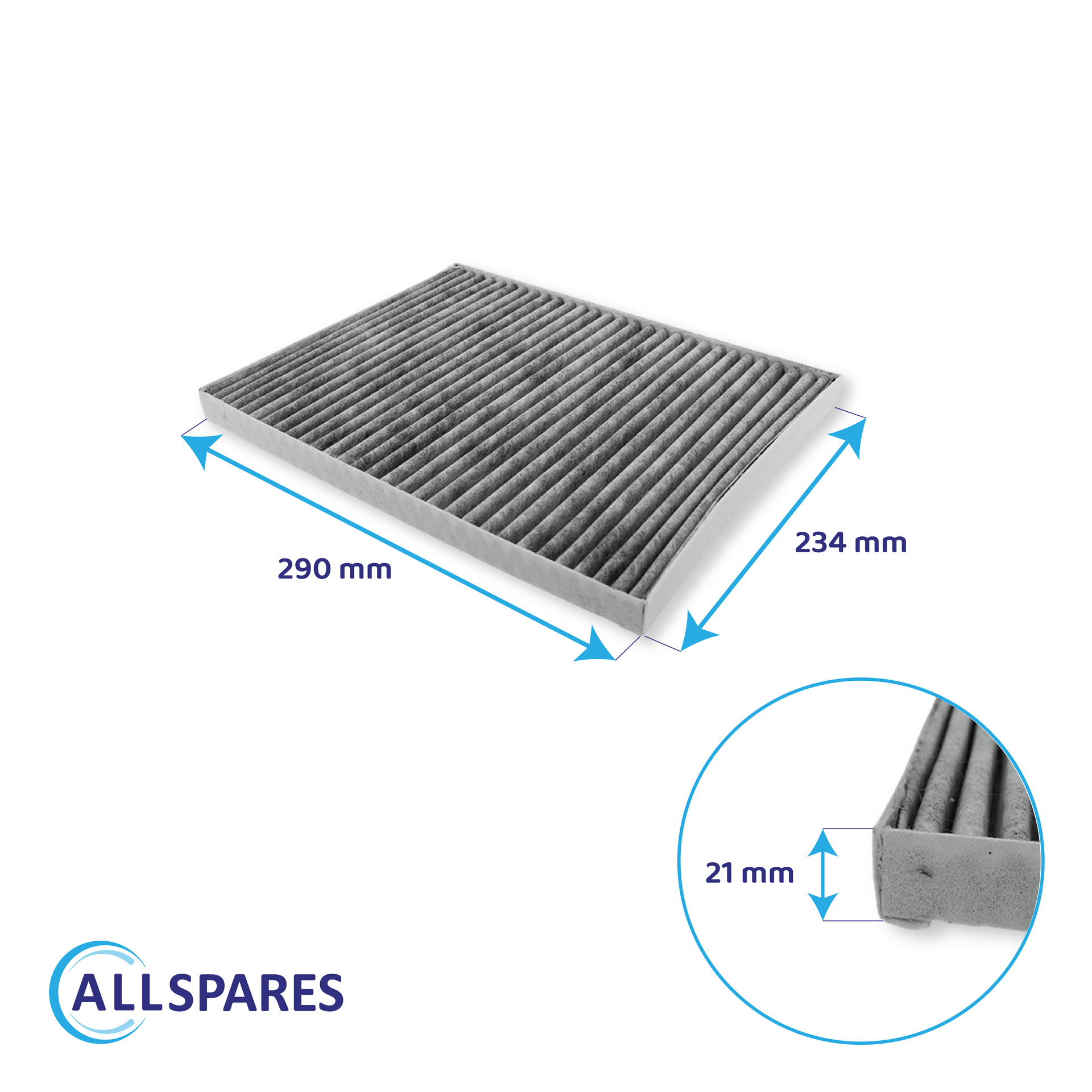 Filtre à charbon (3pcs) Gaggenau CleanAir Plus 17004037 / AA200121 par AllSpares