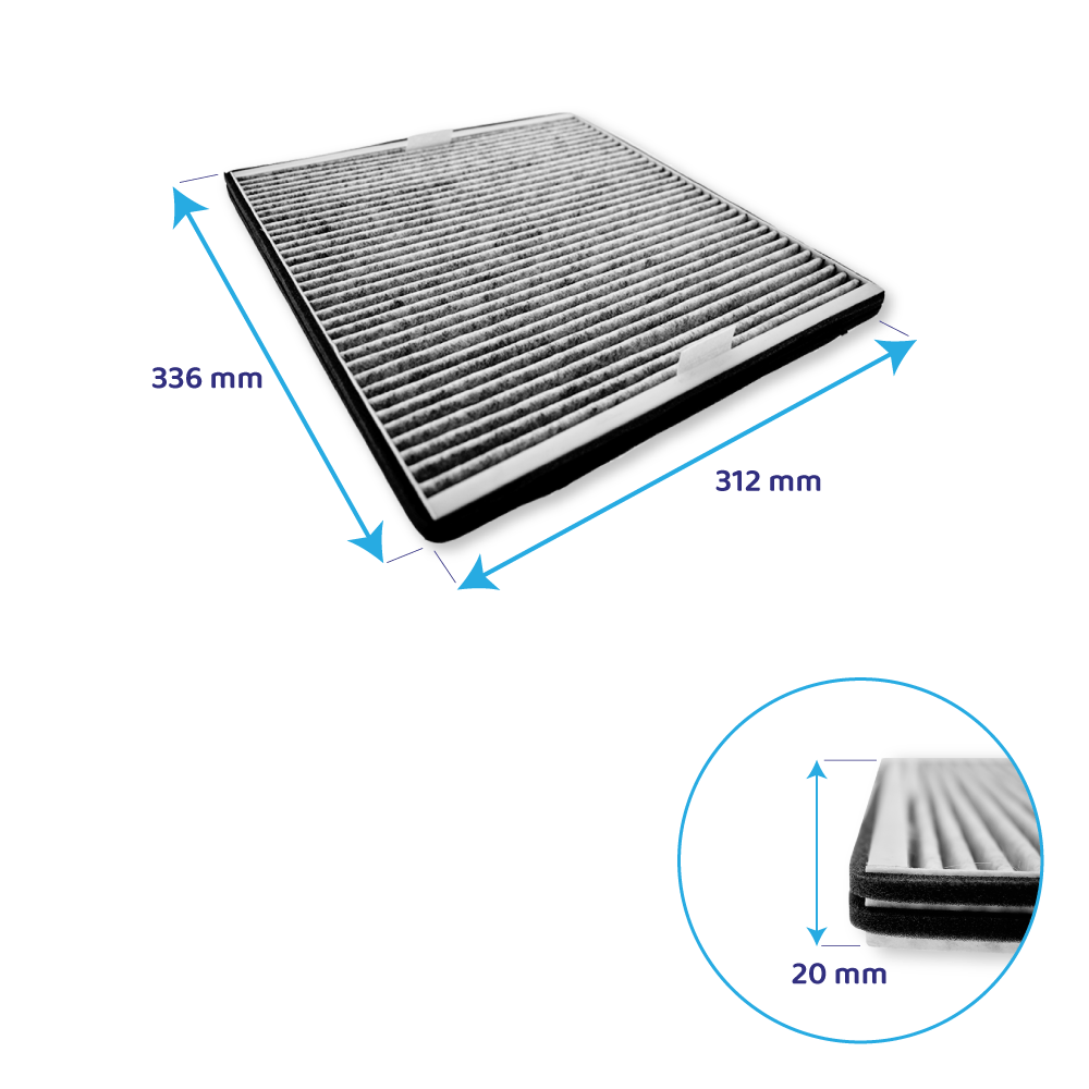 Filtre à charbon compatible avec Miele DKF 25-P