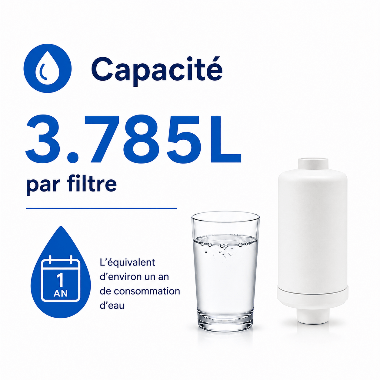 Filtre à eau pour fluor et arsenic (2pcs) AllSpares pour système de filtration par gravité AS-WD010