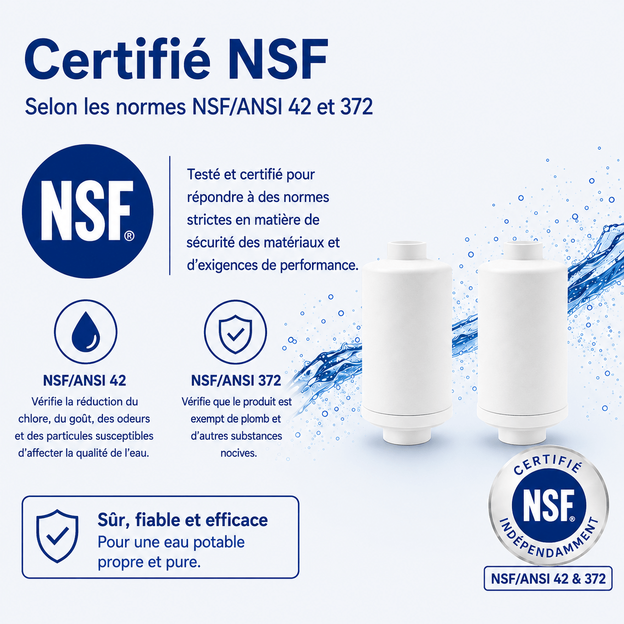 Filtre à eau pour fluor et arsenic (2pcs) AllSpares pour système de filtration par gravité AS-WD010