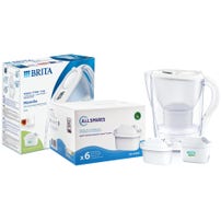 Carafe d'eau & filtre BRITA Marella + Cartouche filtrante compatible BRITA MAXTRA+ pack de 6 (filtre aussi les PFAS)
