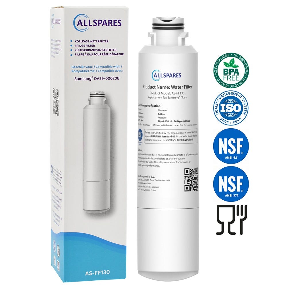 Pack 1x Filtre à eau + 1x Filtre à air pour Samsung frigo